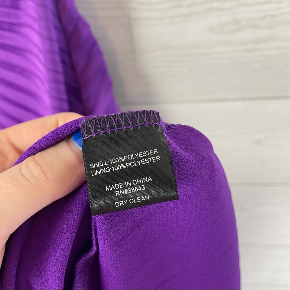Sam Edelman One Shoulder Purple Ruched Dress NWT Size 2 - Picture 8 of 9